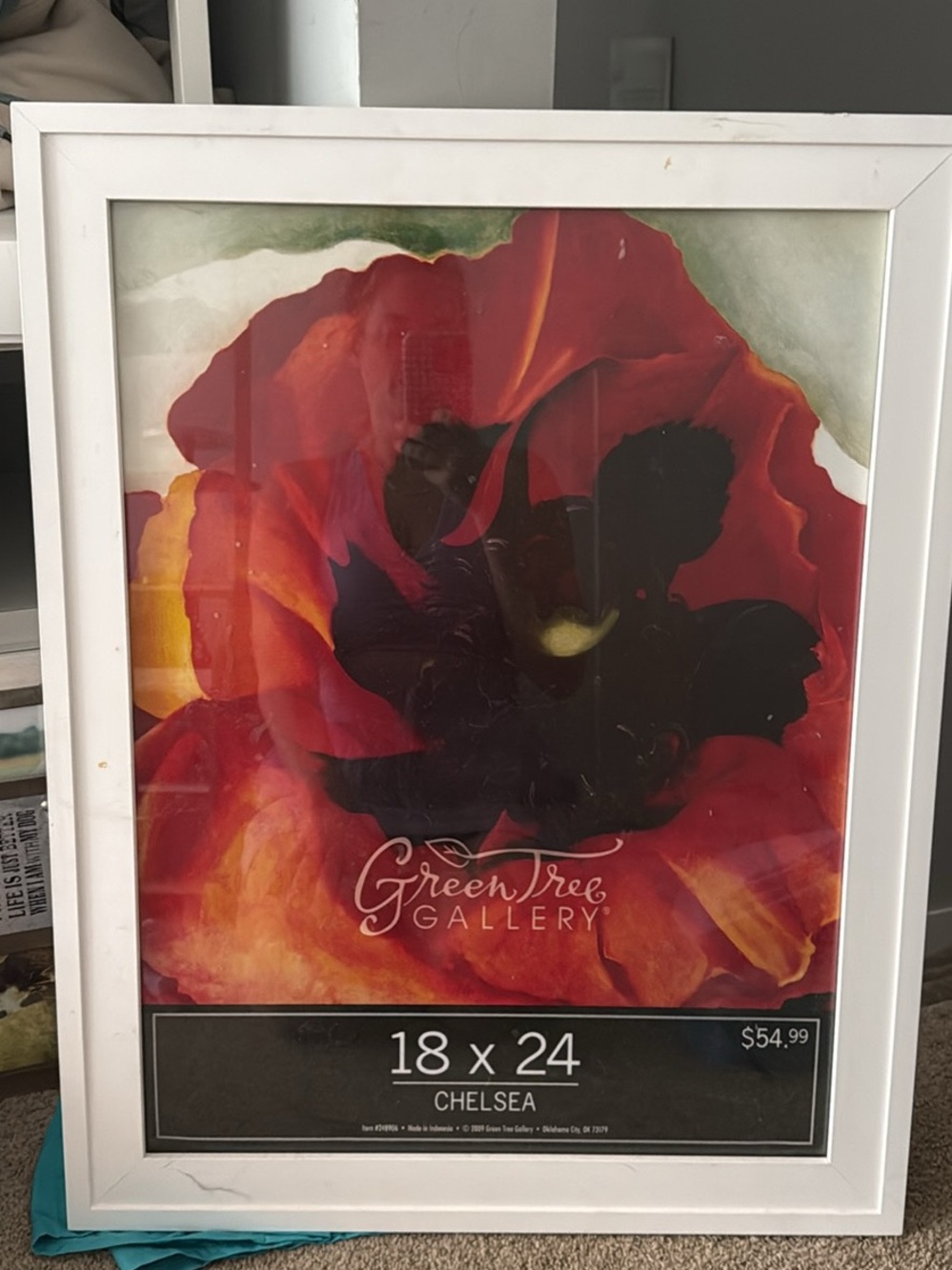 'Chelsea' Framed Floral Art Print - Red
